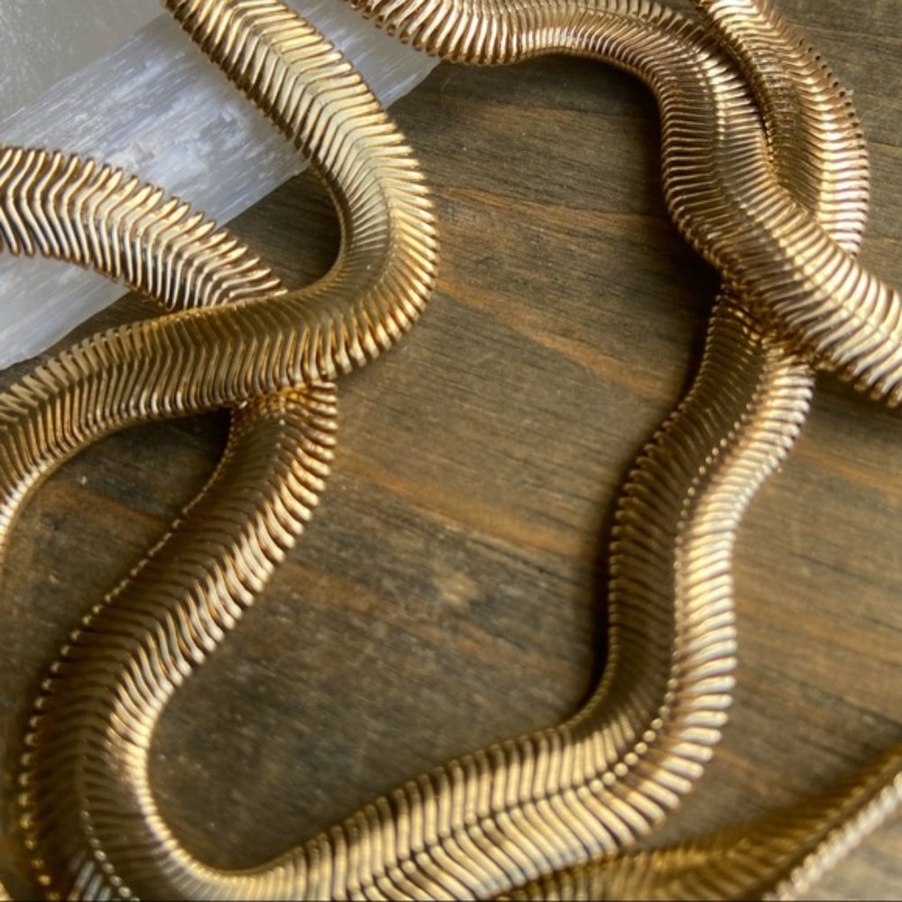 Layered snake chain 14k gold necklace chain/Manifestin good fortune/crown chakra - Picture 6 of 12